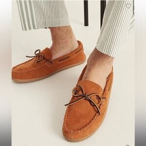 J.Crew Sherpa-lined suede slippers